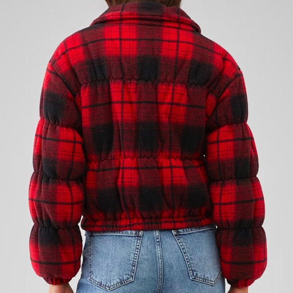 BB Dakota Everlong Jacket Plaid Red Black Lumberjack Winter Coat Puffer Gingham - Picture 13 of 14